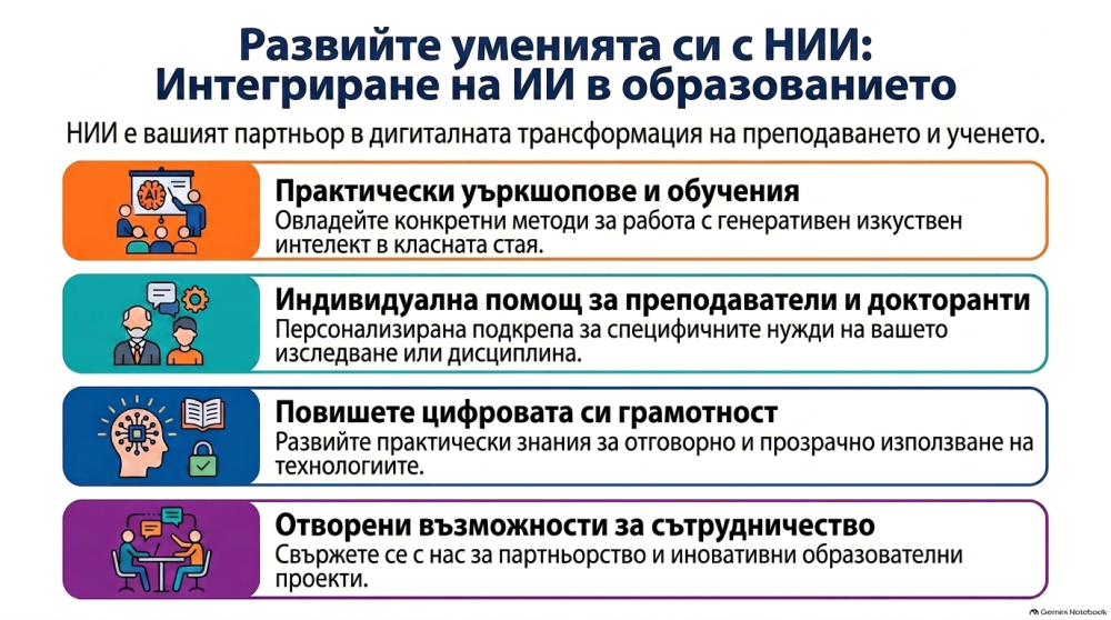 Преподаване, учене и изследвания с ИИ през есенния семестър