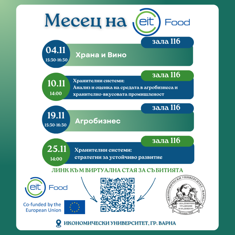 Ноември – месецът на EIT FOOD в Икономически университет – Варна